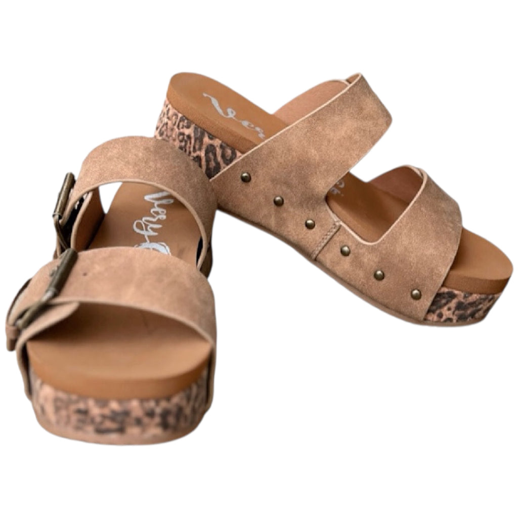 Very G Charlotte Tan Leopard Wedge