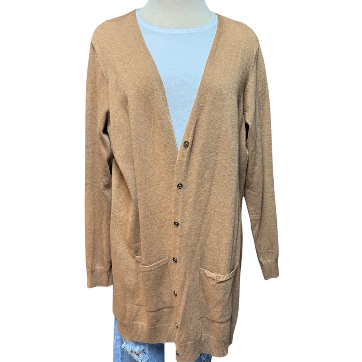 Maurices Camel Button Up Cardigan Size XL-RF
