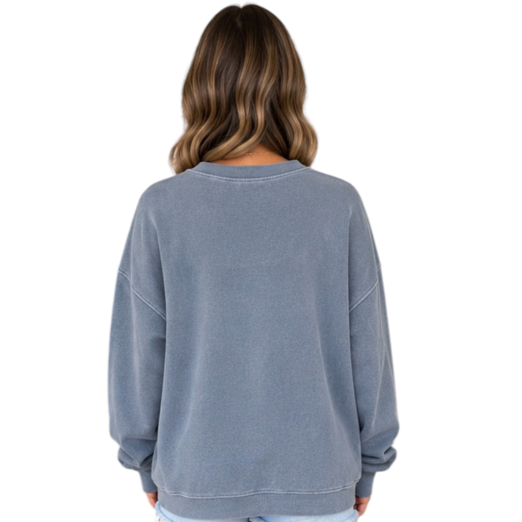 Dusty Navy Mineral Washed Oversized Sweatshirt