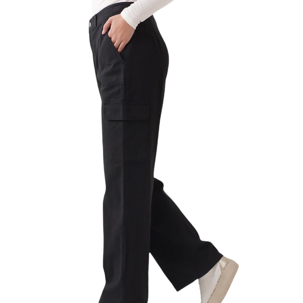 Black Straight Leg Cargo Pants