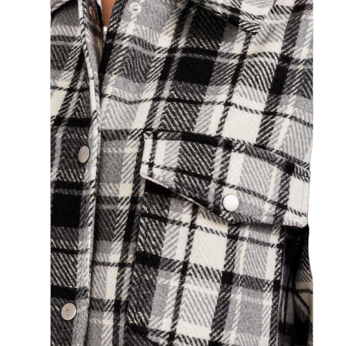 Black Plaid Cropped Jacket