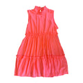 Racheal Bright Coral Sleeveless Tiered Mini Dress Size Large-RF