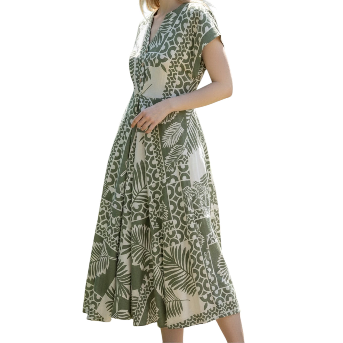 Very J Tropical Print Midi Dress