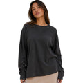Black Mineral Wash Drop Shoulder Long Sleeve T-Shirt
