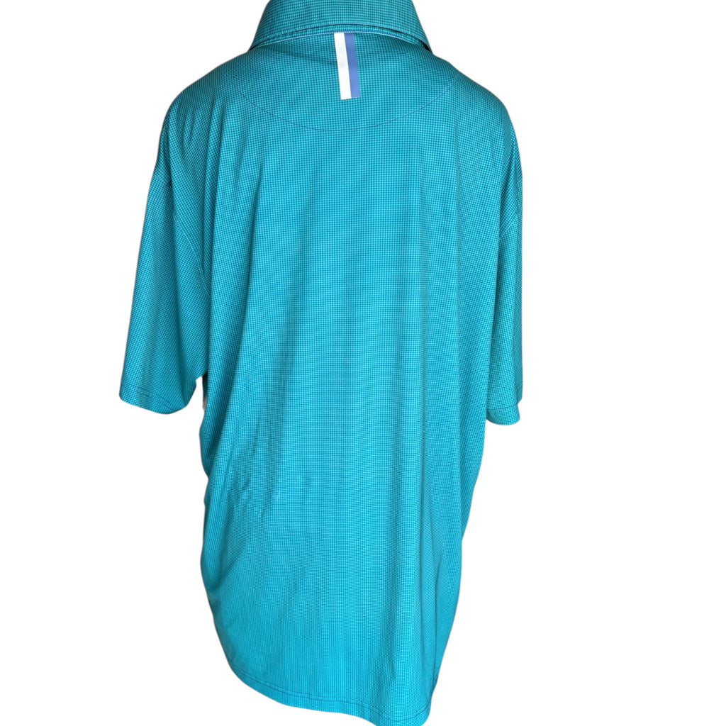RHOBACK Hunter Green Houndstooth Polo Size XL-RF