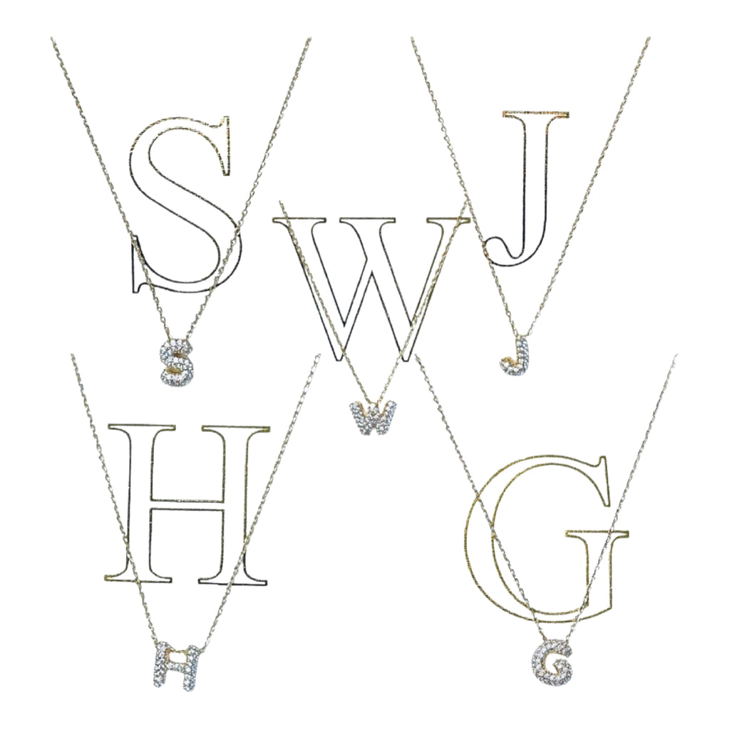 Pave Initial Necklace