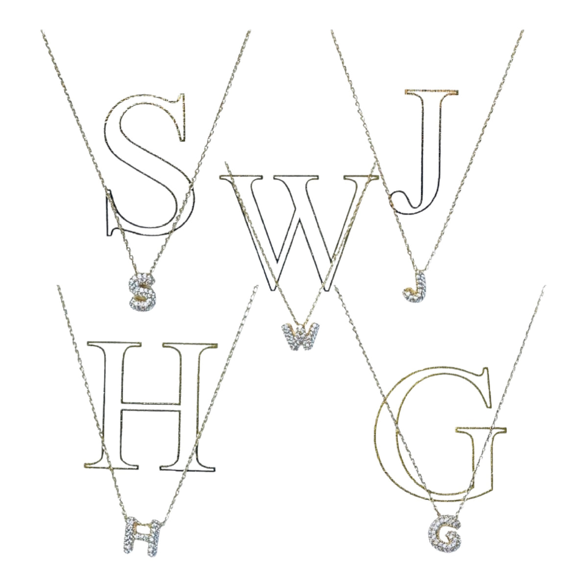 Pave Initial Necklace