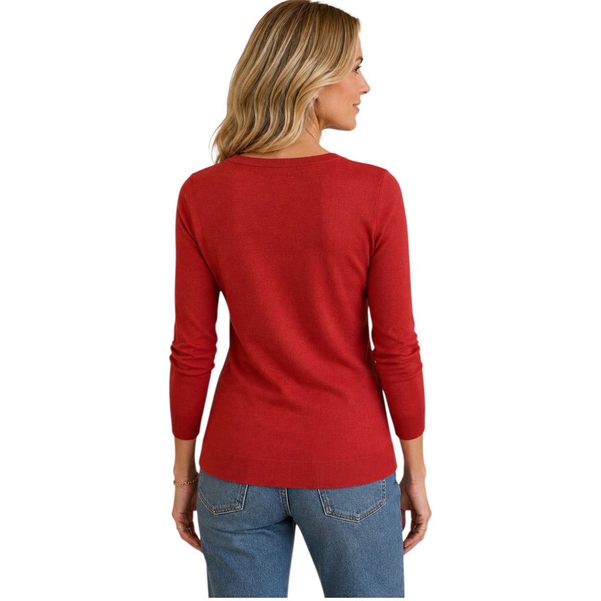 Sedona Heather 3/4 Sleeve V-Neck Sweater S