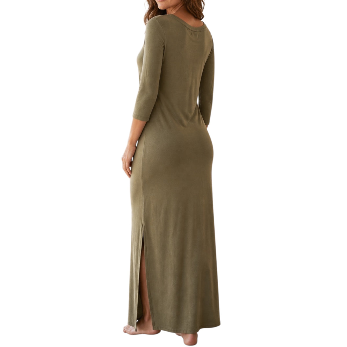 Camryn Scoop Neck Dress with Side Slits & Pockets