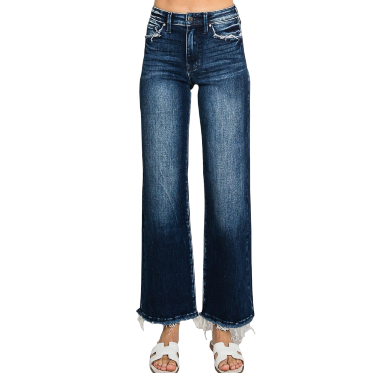 Petra153 - P489WF-DK SUPER HIGH RISE STRETCH CLASSIC STRAIGHT JEANS