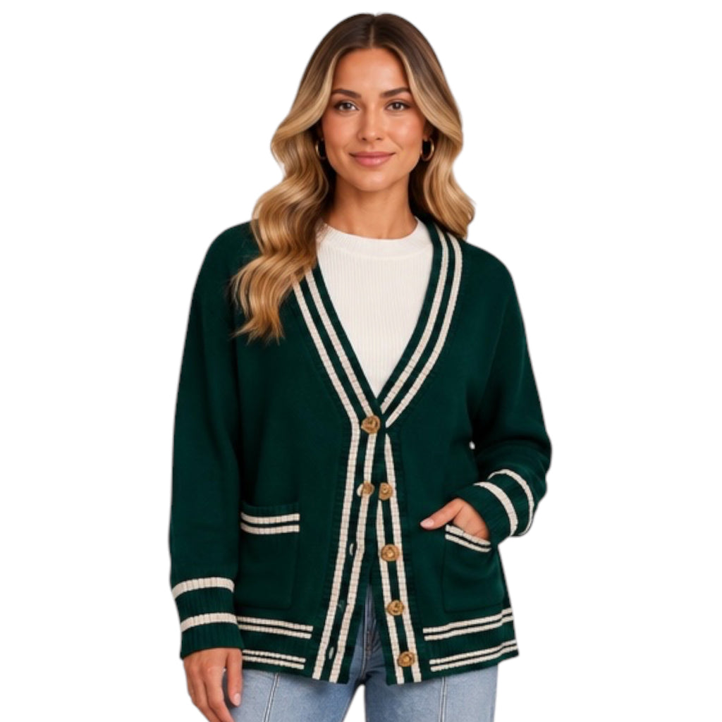 Heathered Island Button Front Cardigan
