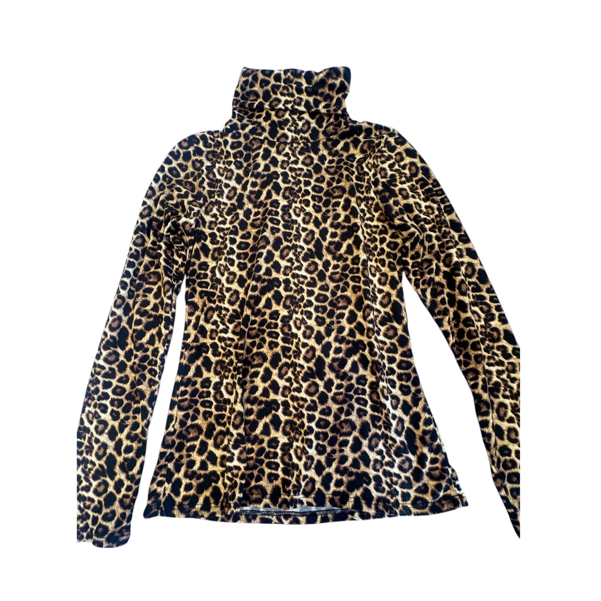 Magic Fit Leopard Print Long Sleeve Turtleneck Size Small - RF