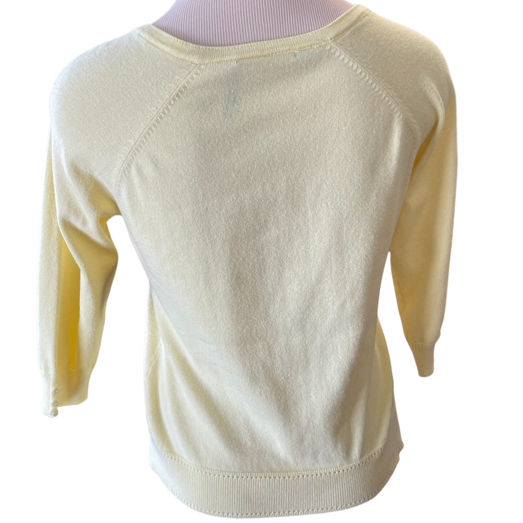 Maurices Lemon Yellow 3/4 Sleeve Cropped Cardigan Size M - RF