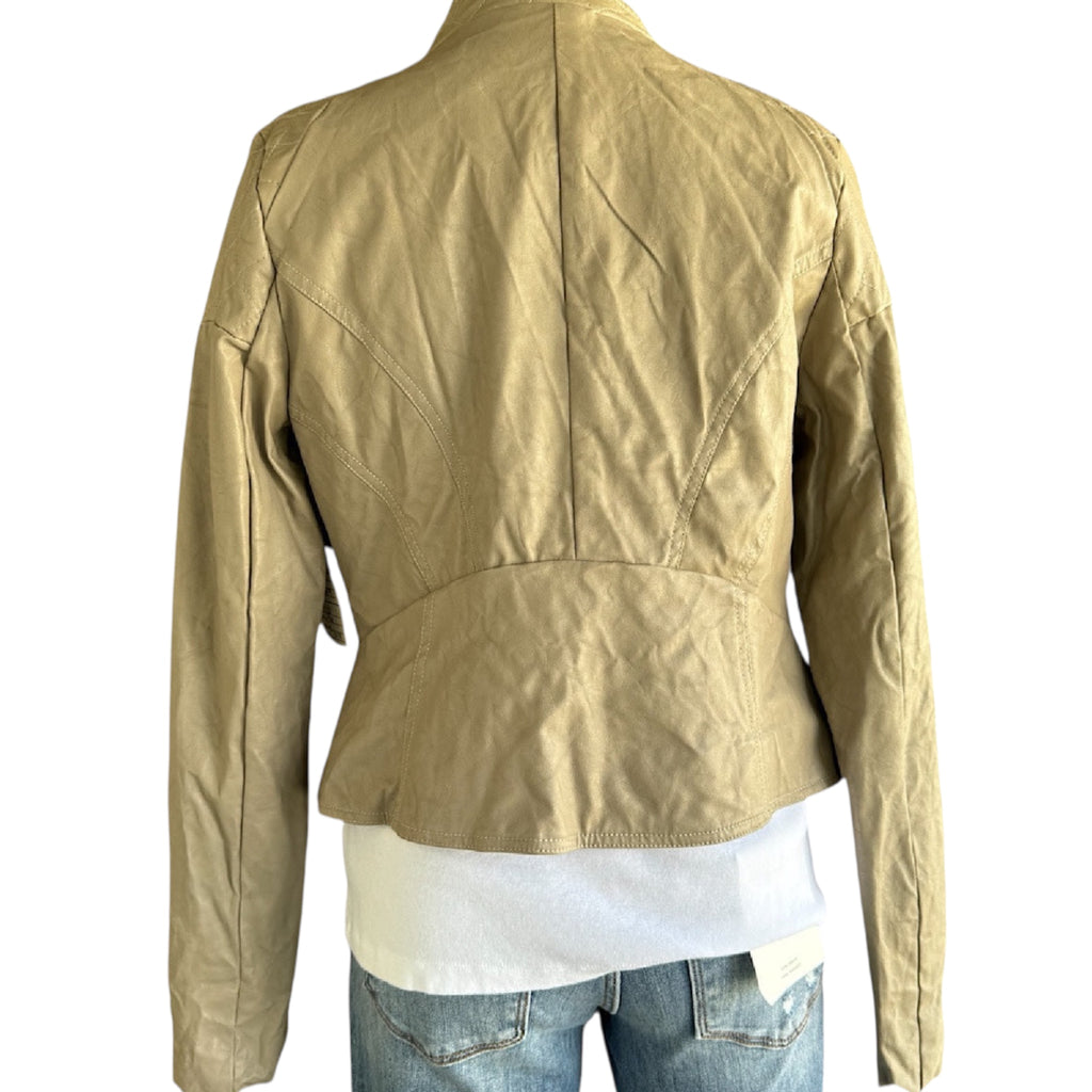 Embellish Stone Leather Biker Jacket Size Large-RF