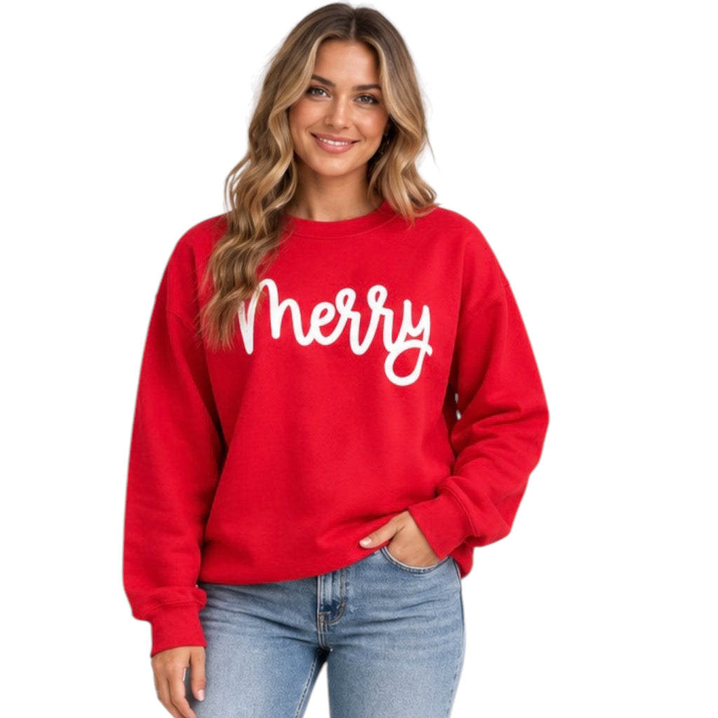 Red Merry Holiday Sweatshirt