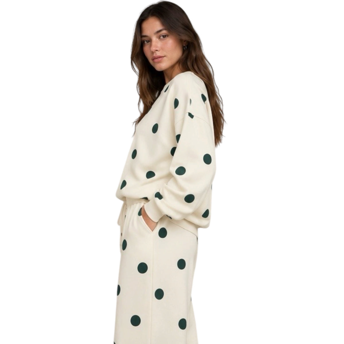 Hunter Green Polka Dot Top and Pant Set