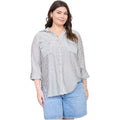 Plus Black Stripe Button Down Shirt