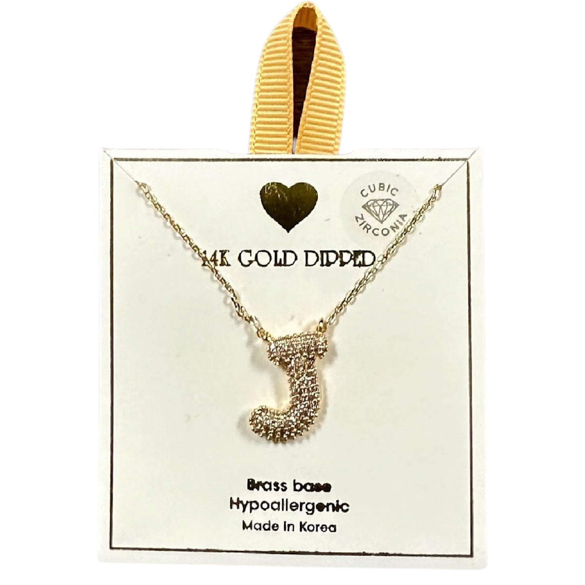 Yellow Ribbon Initial Necklace