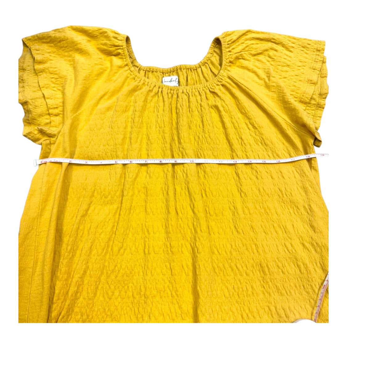 Wonderly Yellow Off Shoulder Textured Blouse Size Petite Small-RF