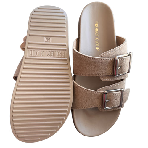 Project Cloud Sophie Taupe Suede Sandal