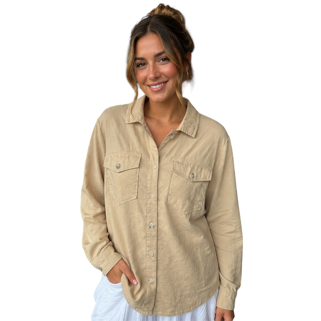 Hazelnut Oversized Button Down S