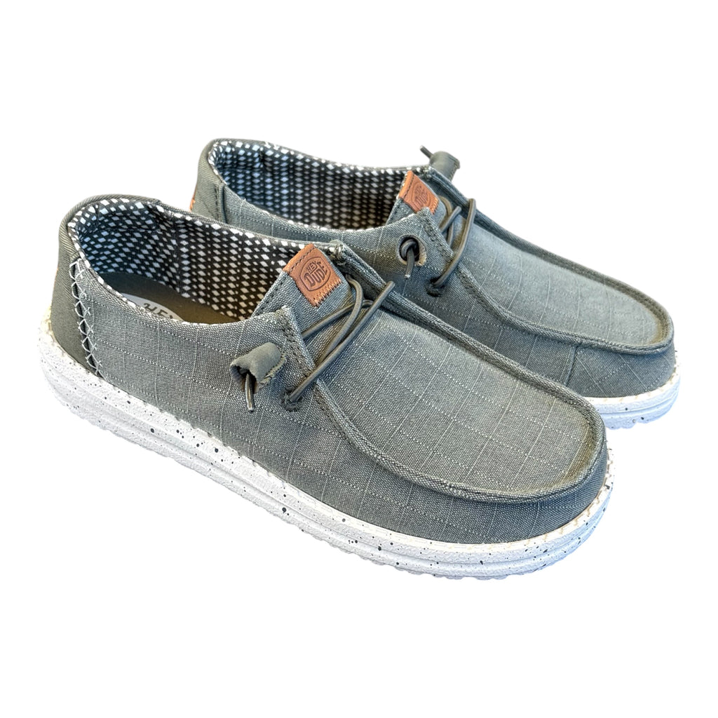 Hey Dude Wendy Chambray Grid Dark Olive