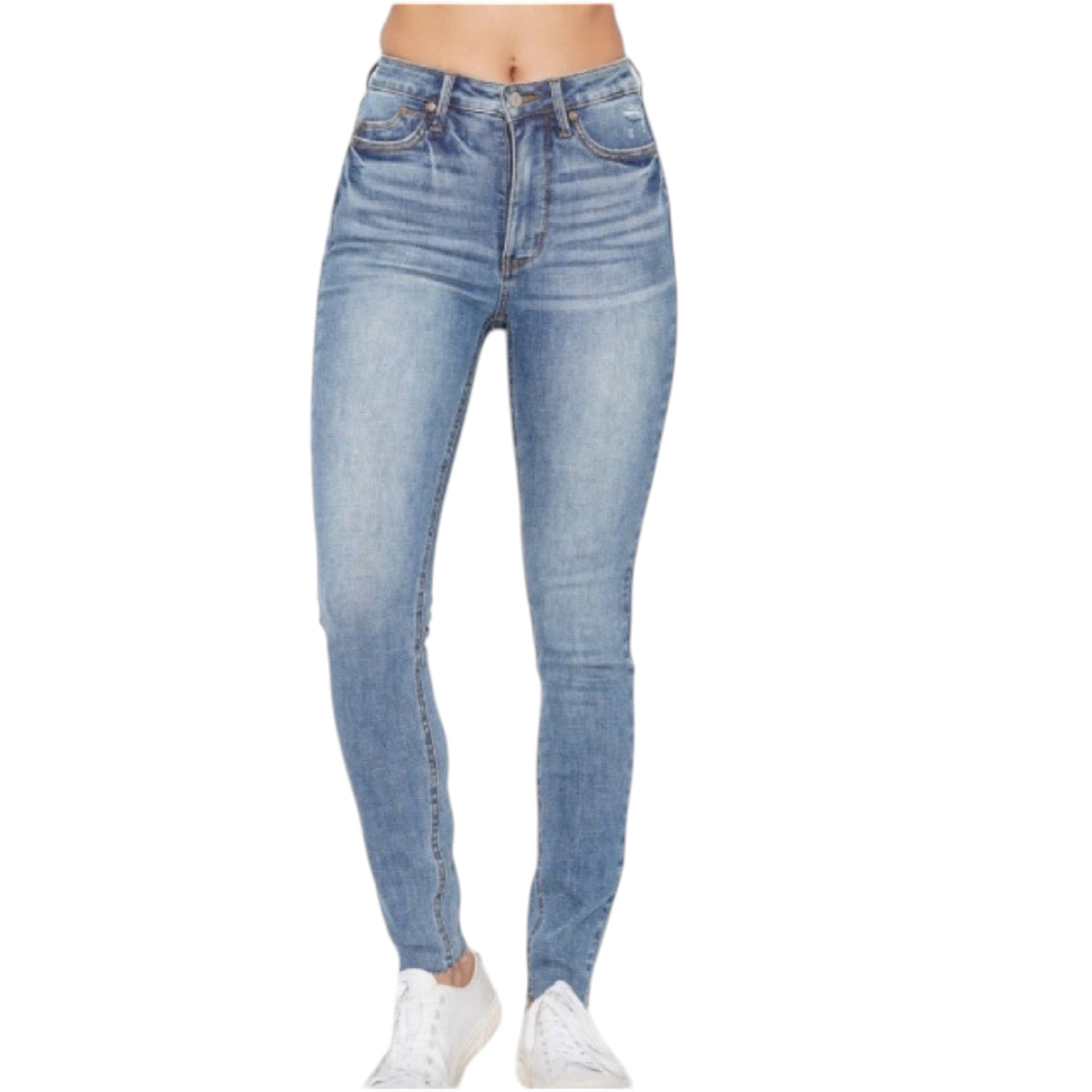 Judy Blue JB88871 MD H/W Tummy Control Vintage Shield Pockets Skinny Fit