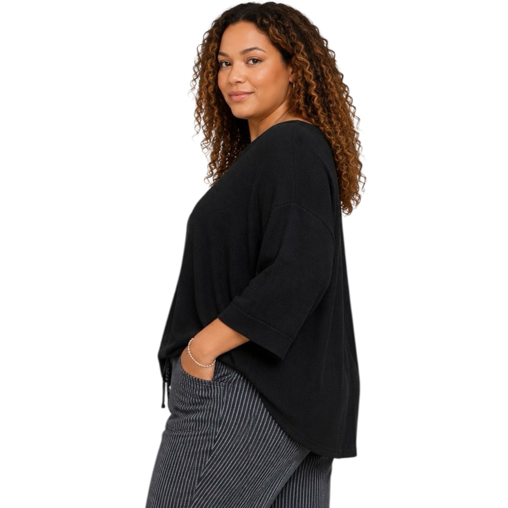 Plus Black Oversized Tunic Top