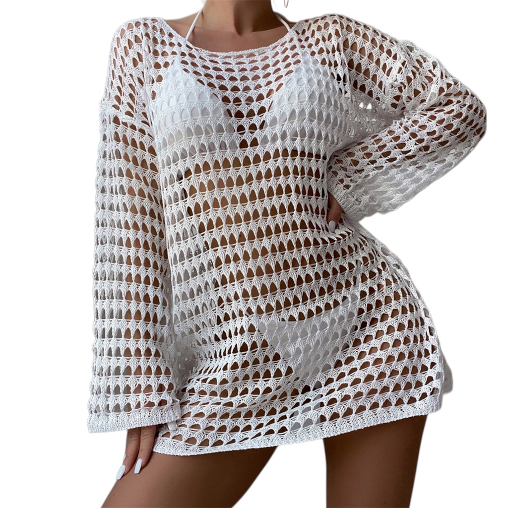 White Knitted Cover Up 