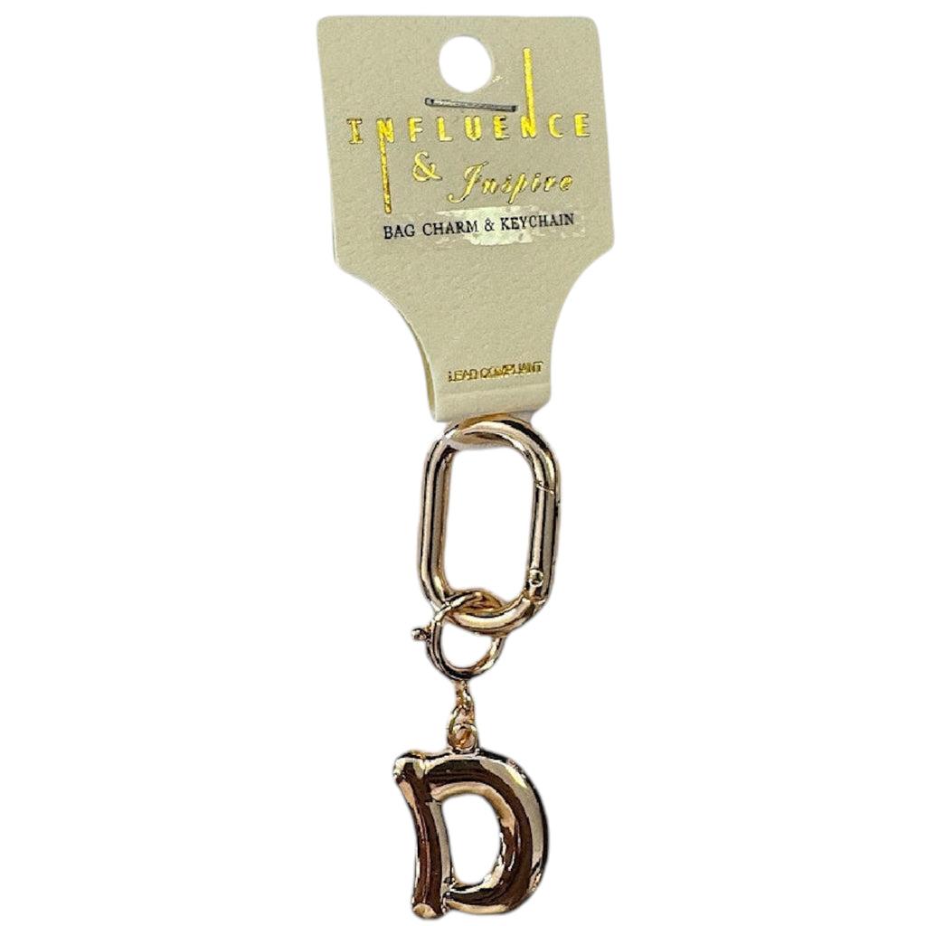 Initial Chain Charm Gold 3 inch