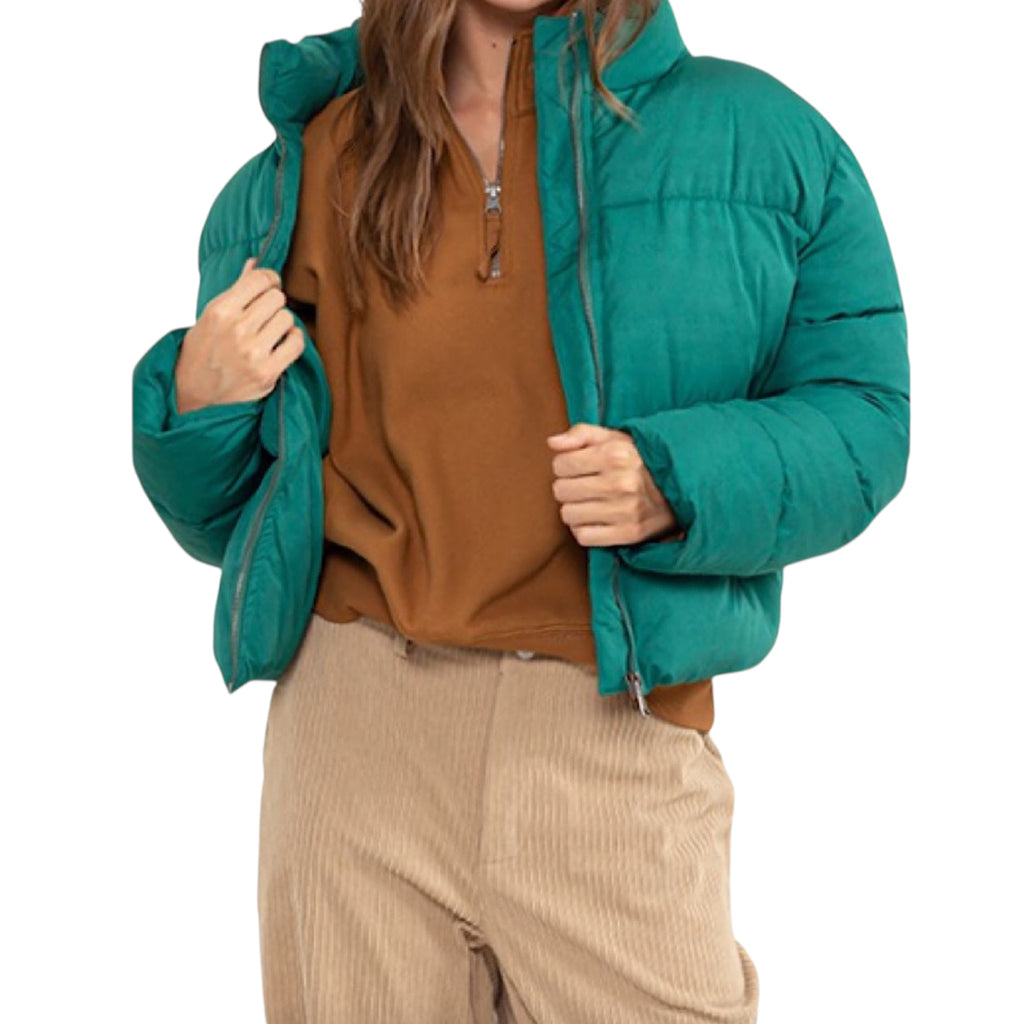 Green Quilted Puffer Jacket