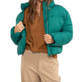Green Quilted Puffer Jacket