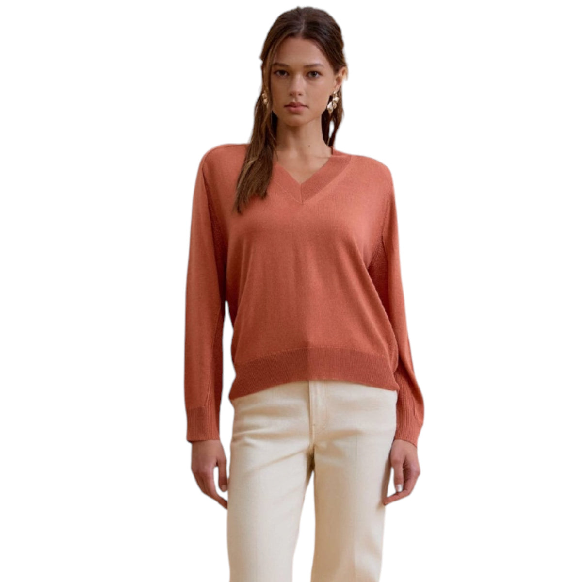 Poppy V-Neck Loose Fit Sweater