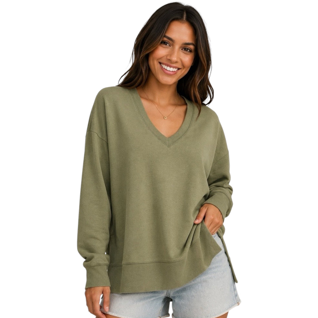 Z Supply Modern V-Neck Weekender Avocado