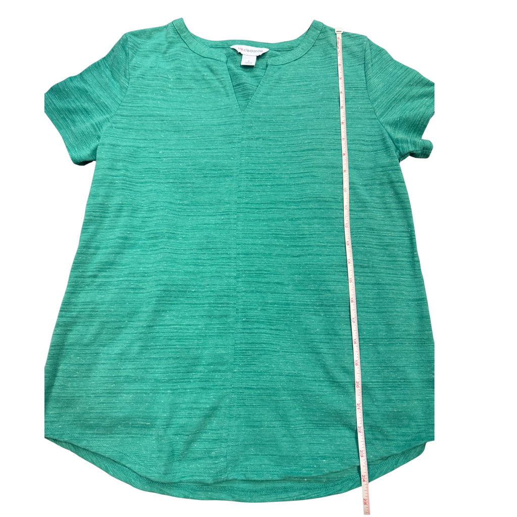 Liz Claiborne Shamrock Green V-Neck Shirt Size Small - RF