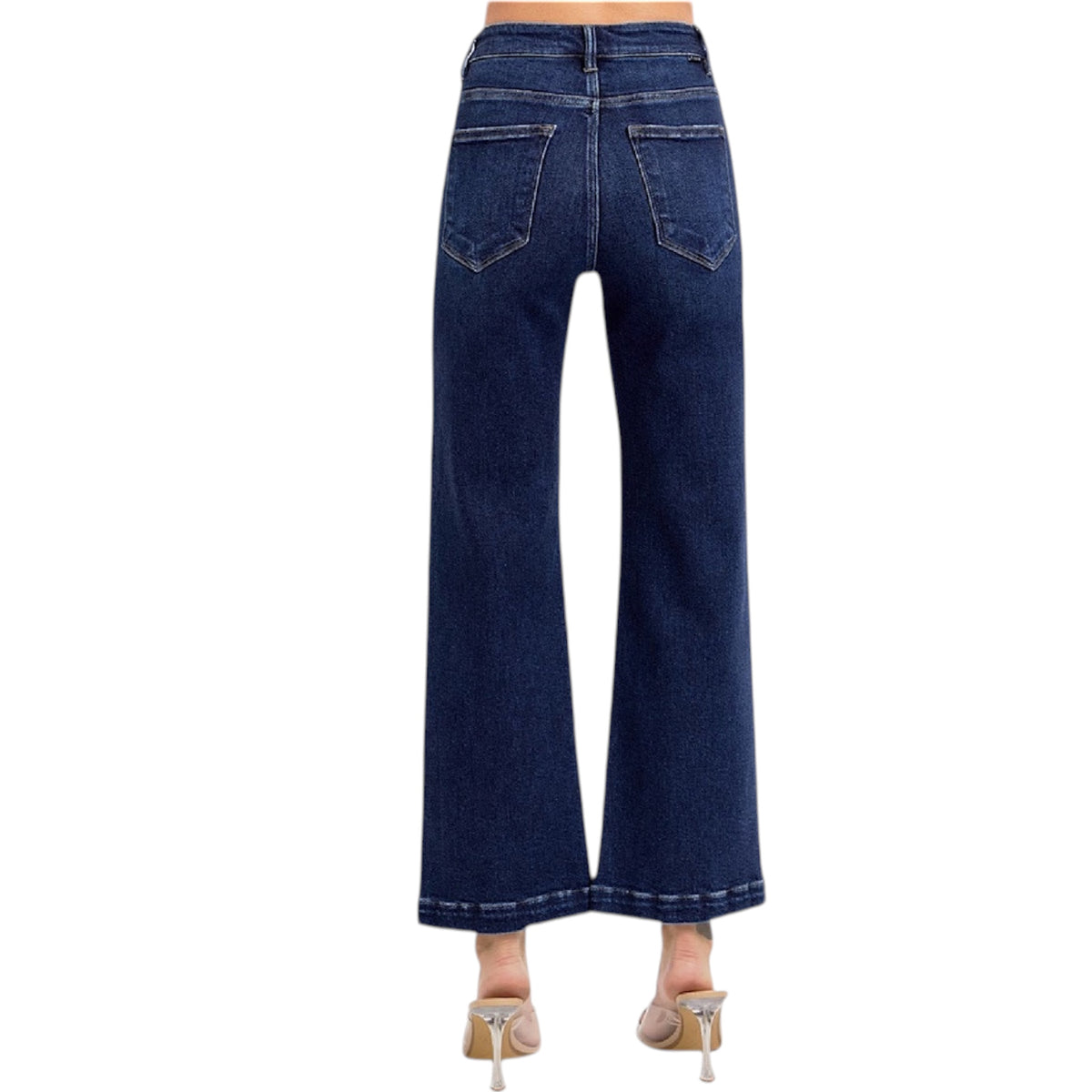 Risen RDP5966 Tummy Control H/R Crop Wide Jeans DK