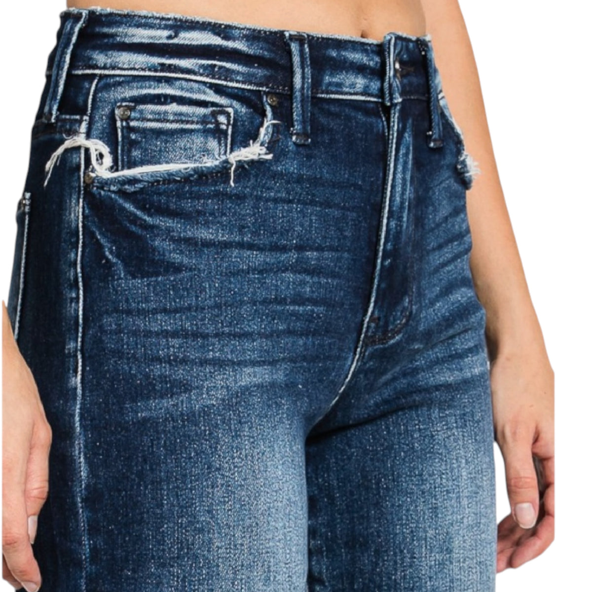 Petra153 - P489WF-DK SUPER HIGH RISE STRETCH CLASSIC STRAIGHT JEANS