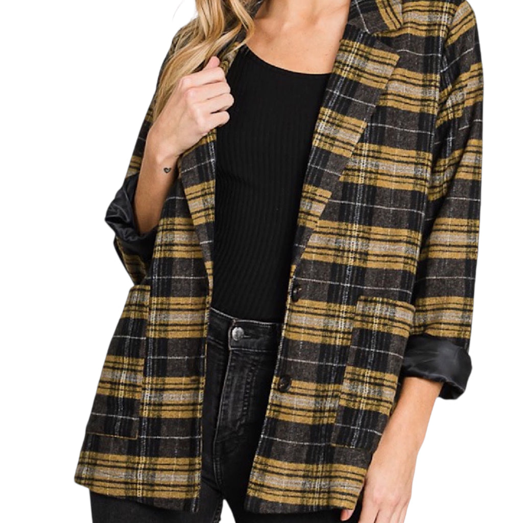 Mustard Patch Pocket Buttoned Jacket