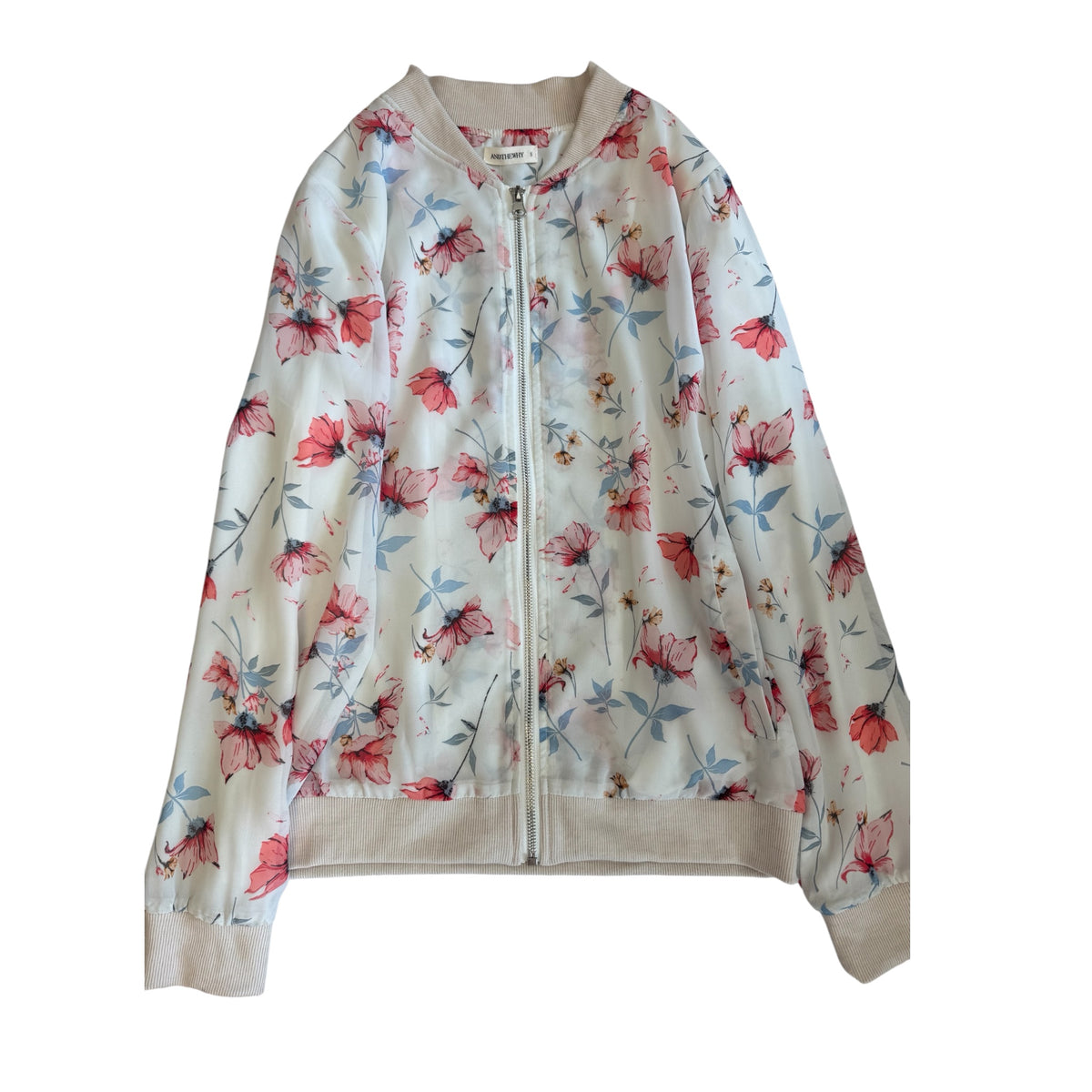 ANDTHEWHY White Floral Jacket Size Small - RF