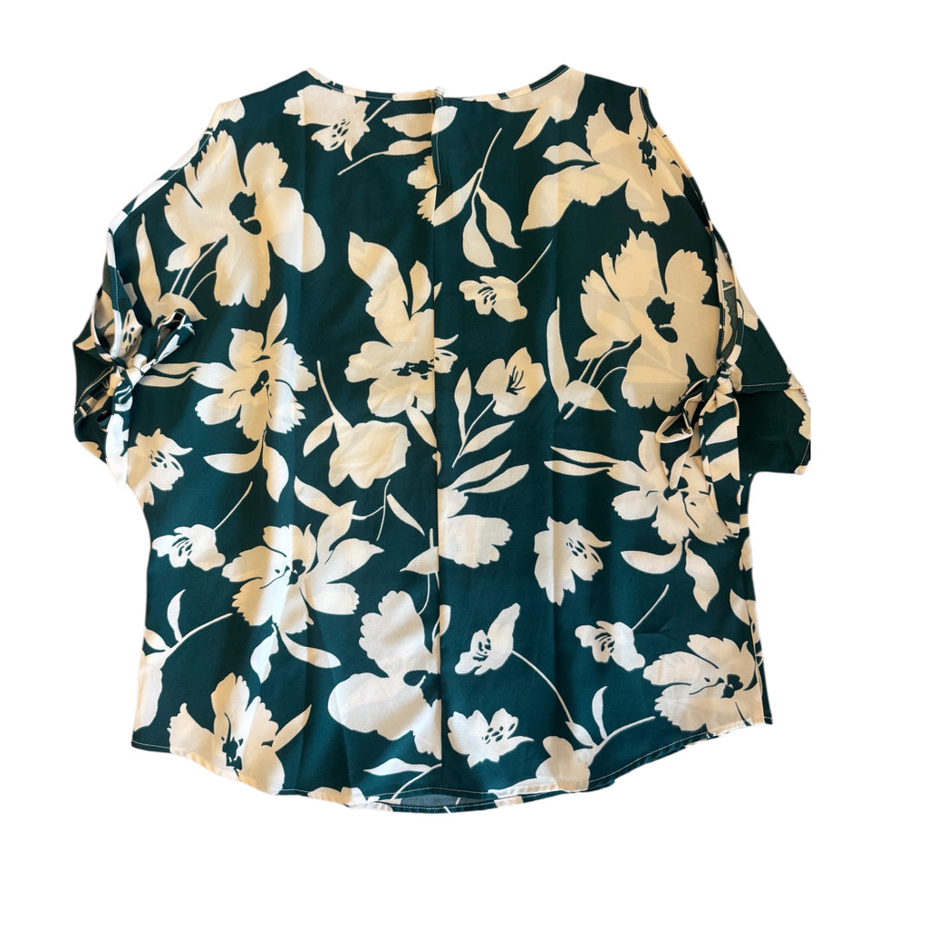 SHEIN Hunter Green Floral Blouse Size XL - RF