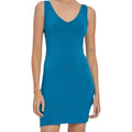 Teal Basic Sleeveless V Neck Knit Mini Dress