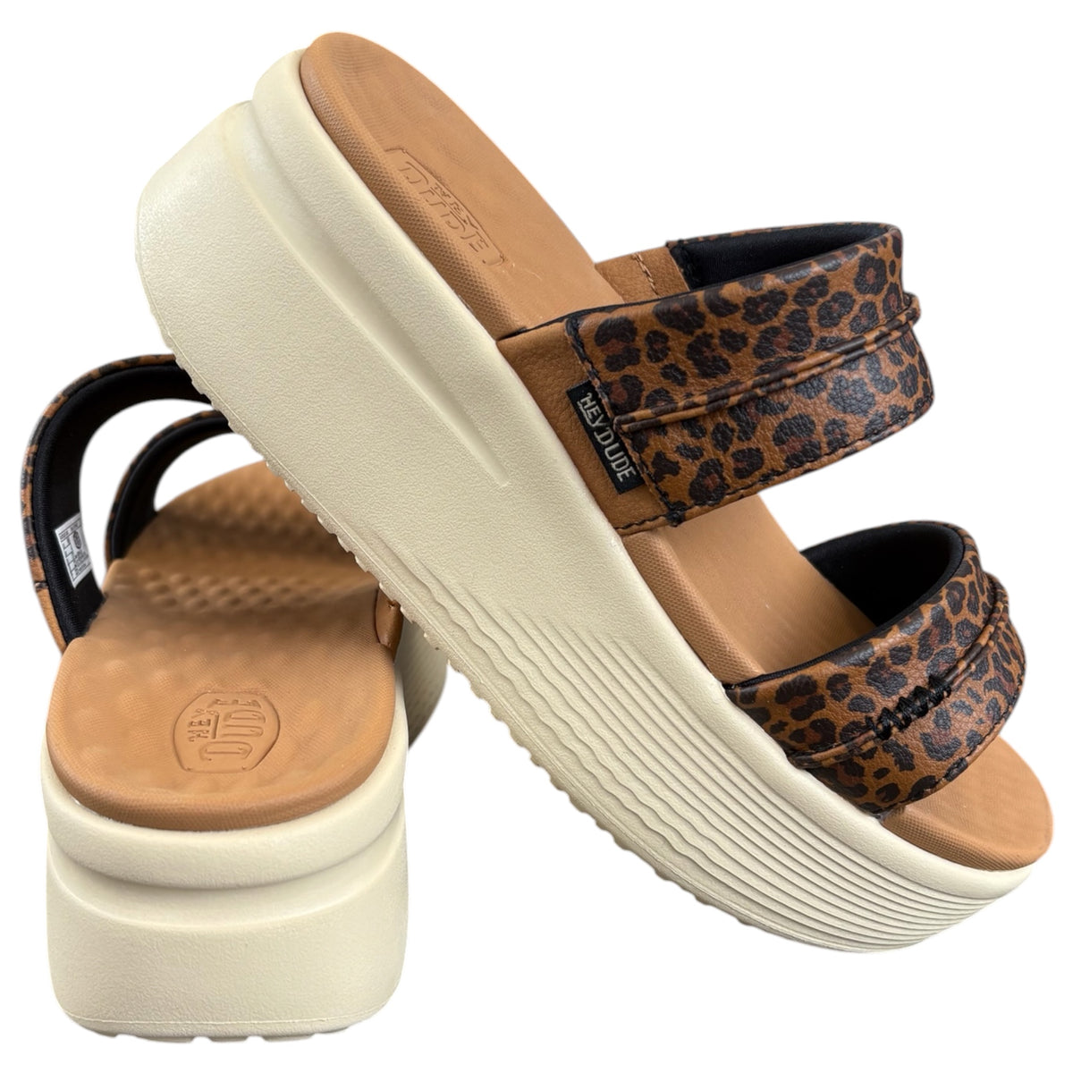 Hey Dude Austin Slide Classic Tan Leopard