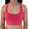 Z Supply Strawberry Sunny Loop Terry Cupless Bra Size S - RF