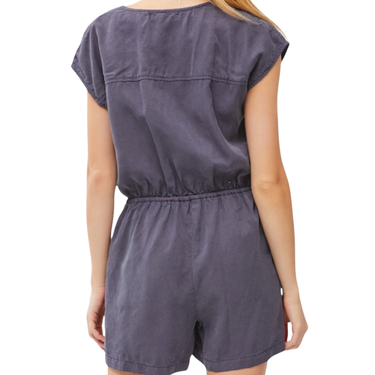 Slate Short Sleeve Tencel Romper