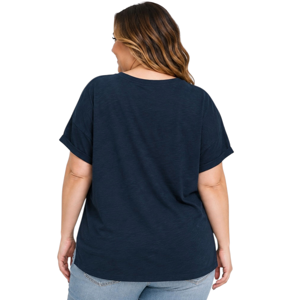 Navy Cotton Casual Top