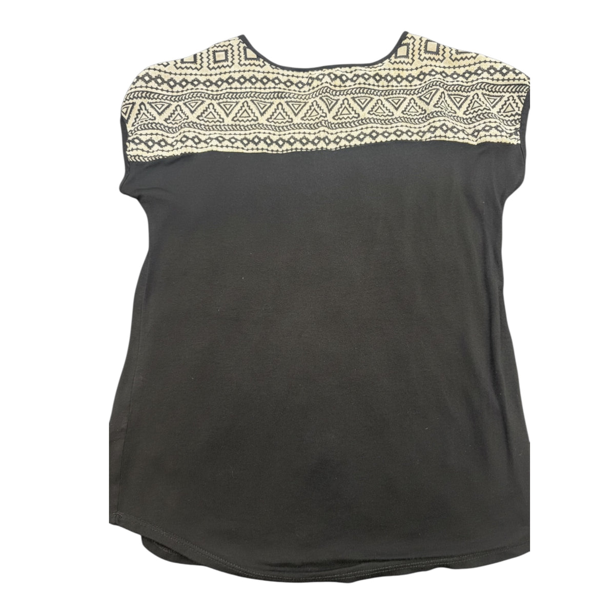 Carol Rose Black Geometric Top Size Small - RF