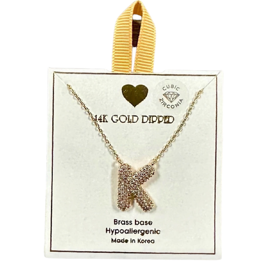 Yellow Ribbon Initial Necklace