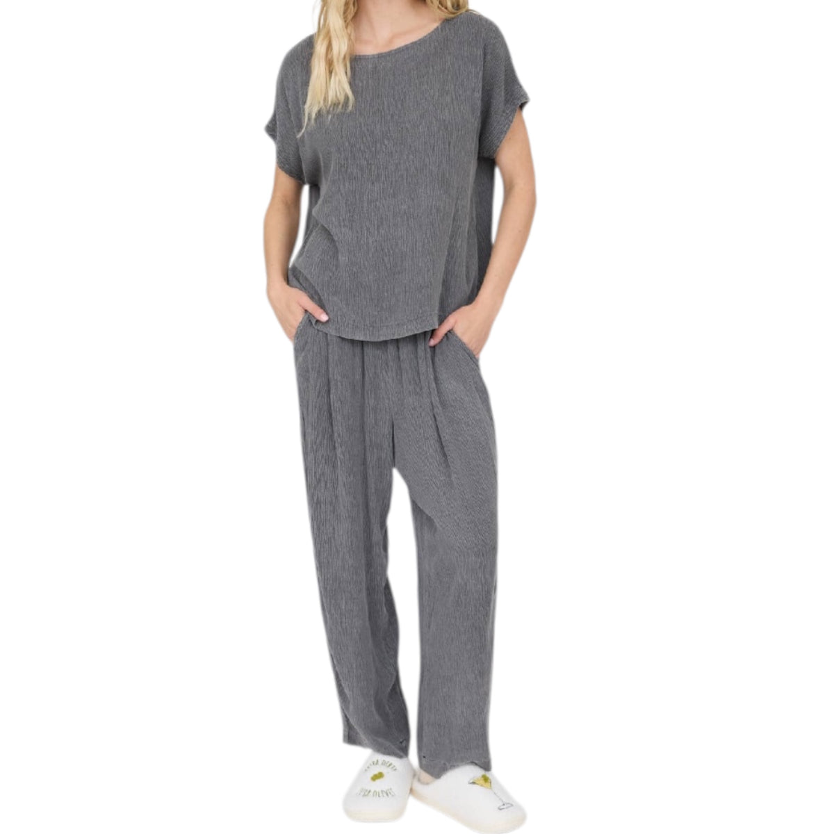 Charcoal Crinkle Lounge Pants