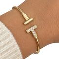 MX Tiny Gold Pave T Bracelet