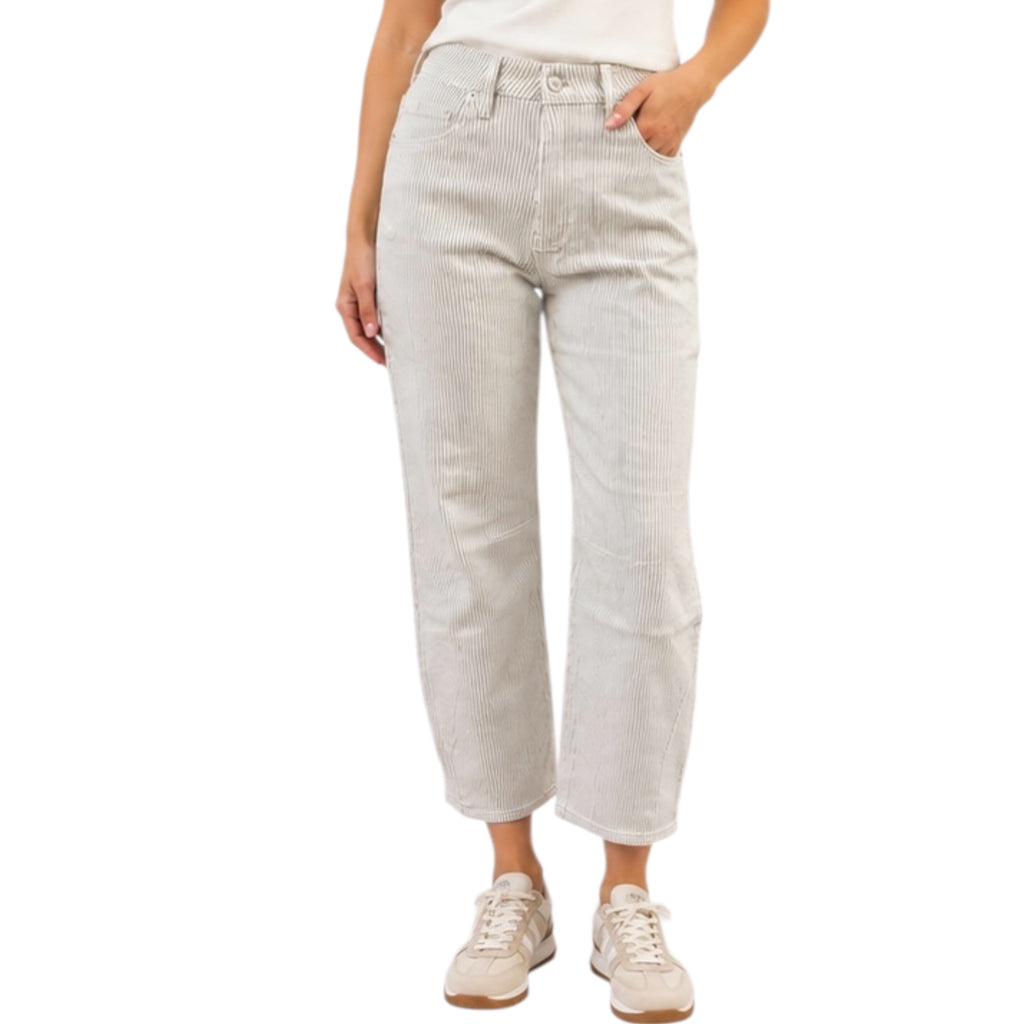 Vervet V3764STR High Rise Barrel Jeans with Dart Detail